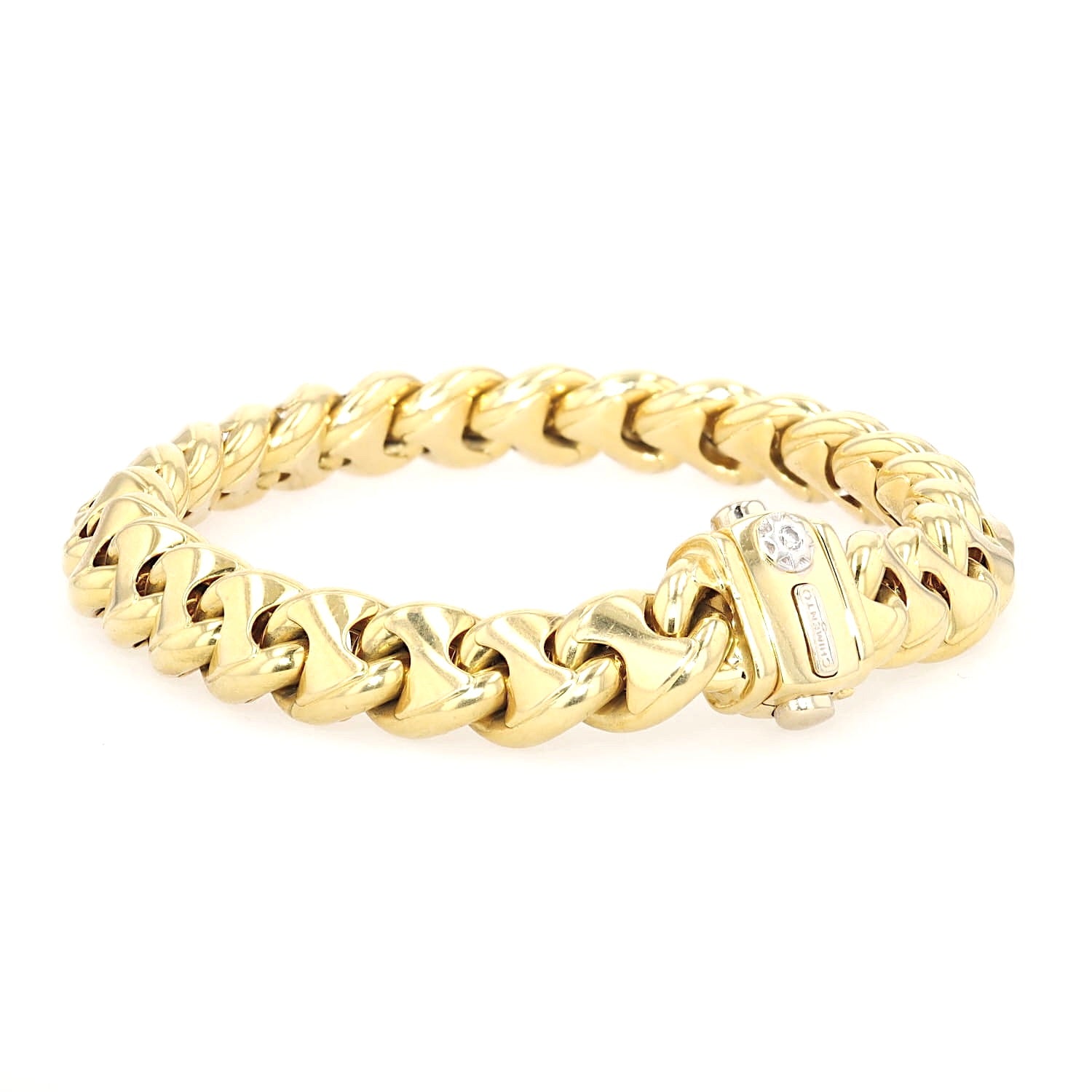 Chimento bracelet in 750 yellow gold with a brilliants, turned horizontally to the right
