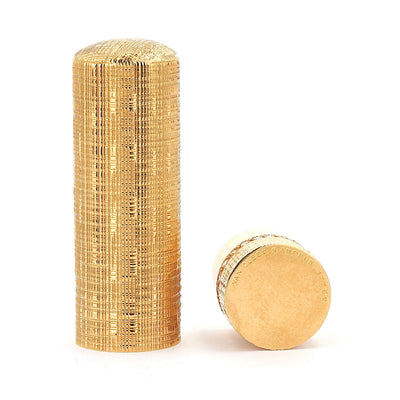 Van Cleef & Arpels lipstick holder in 750 yellow gold with brilliants, standing frontally open