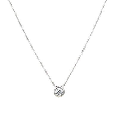 Necklace with a pendant in 750 white gold with a brilliants 1.11 ct, hanging frontally