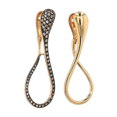 Dada Arrigoni Elika Mix&Match, earrings in 750 rose gold with brilliants, hanging turned right