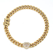 Chopard Happy Diamond Heart curb bracelet in 750 yellow gold, horizontal Top view 1