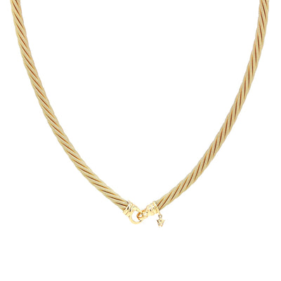 Wellendorff "Prinzesse" necklace in 750 yellow gold, hanging frontally with lock