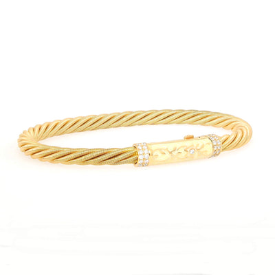 Wellendorff "Prinzesse" bracelet in 750 yellow gold with yellow cold enamel and brilliants, turned horizontally to the right