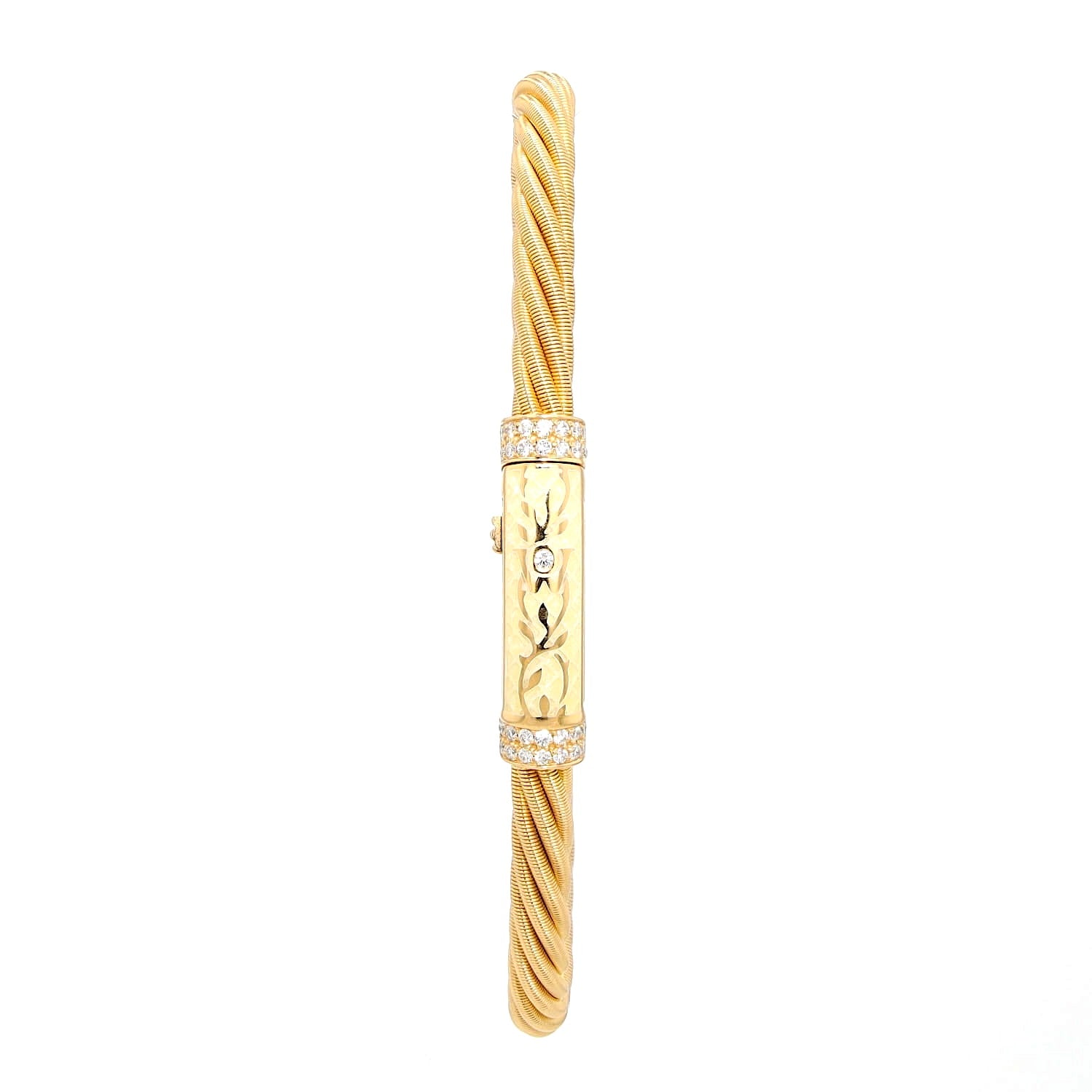 Wellendorff "Prinzesse" bracelet in 750 yellow gold with yellow cold enamel and brilliants, hanging frontally