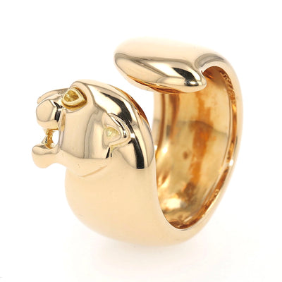 Cartier ring Panthère in 750 yellow gold, standing inks turned