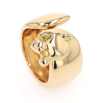 Cartier ring Panthère in 750 yellow gold, standing top view turned right