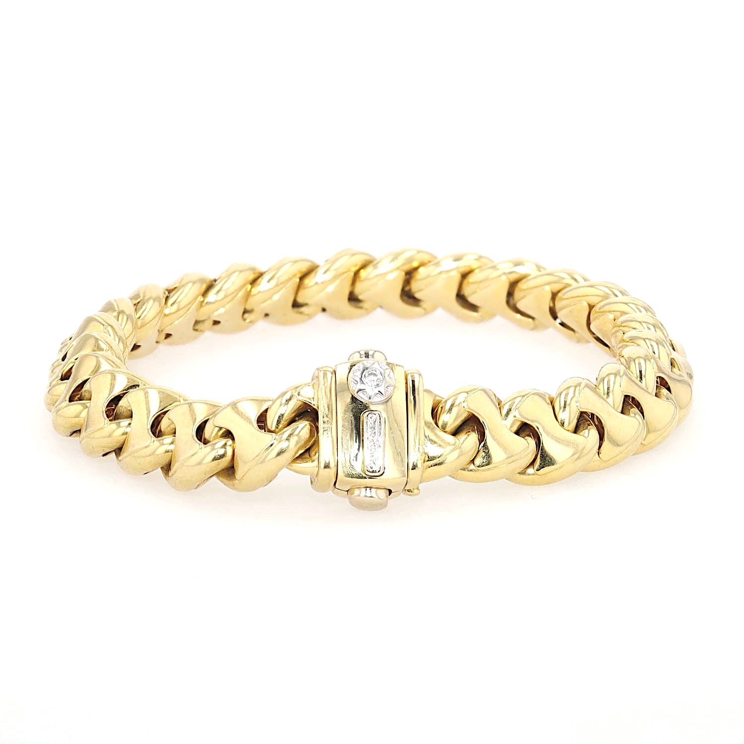 Chimento bracelet in 750 yellow gold with a brilliants, lying frontally