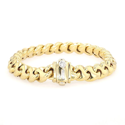 Chimento bracelet in 750 yellow gold with a brilliants, lying frontally