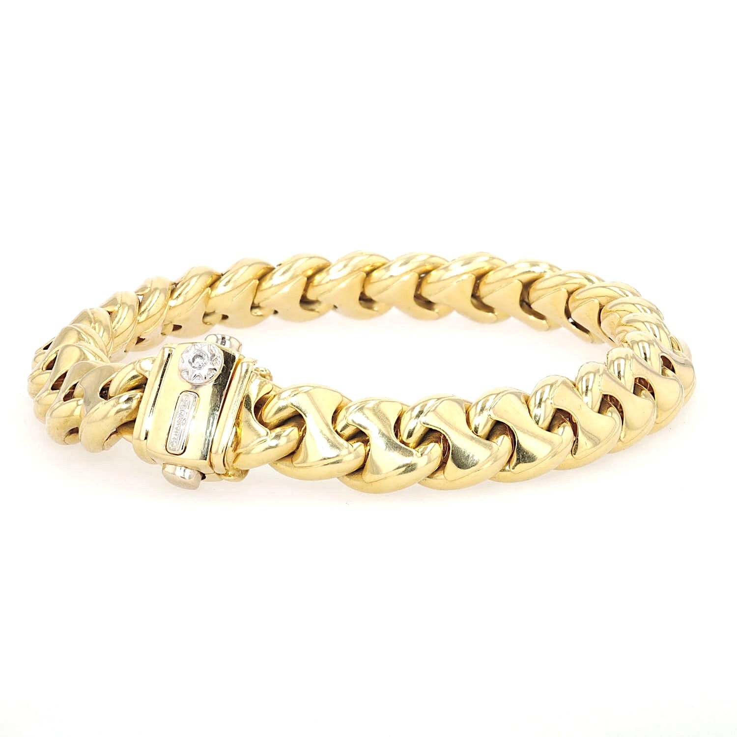 Chimento bracelet in 750 yellow gold with a brilliants, turned horizontally to the left