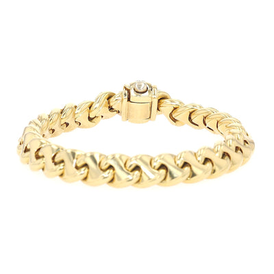 Chimento bracelet in 750 yellow gold with a brilliants, horizontally rotated 180 degrees
