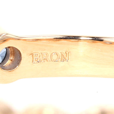 Bron ring Confetti in 750 rose gold with colorful sapphires and brilliants, hallmark 1